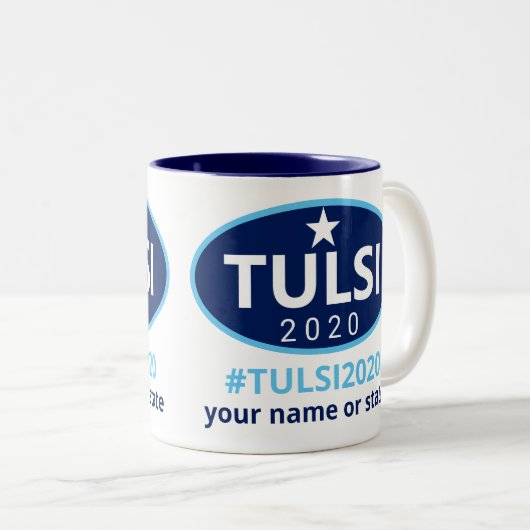 Tulsi 2020 Gabbard Kampagnen-einzigartiges Zweifarbige Tasse (VorderseiteRechts)