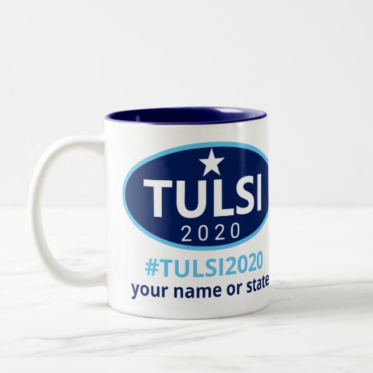 Tulsi 2020 Gabbard Kampagnen-einzigartiges Zweifarbige Tasse (Links)