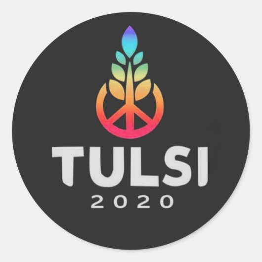Tulsi 2020 runder aufkleber (Vorderseite)