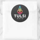 Tulsi 2020 runder aufkleber (Tasche)