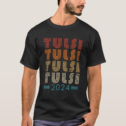 Tulsi 2024 Tulsi Gabbard für Präsident 2024 Retro T-Shirt (Vorderseite)