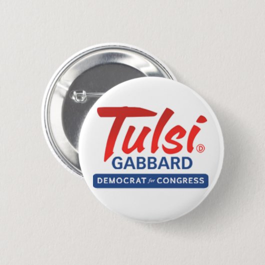 Tulsi Gabbard für Kongreß Button (Vorne & Hinten)