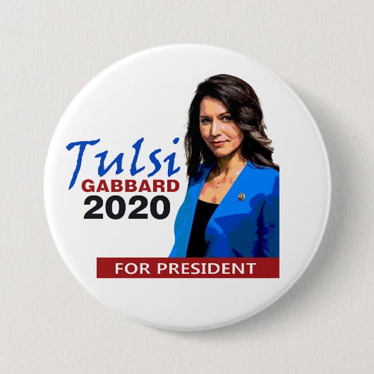 Tulsi Gabbard für Präsidenten 2020 Button (Vorderseite)