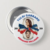 Tulsi Gabbard und Abraham Williams 2020 Button (Vorne & Hinten)
