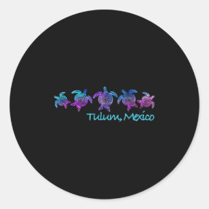 Tulum Beach Design _ Tribal Turtle Geschenk Runder Aufkleber