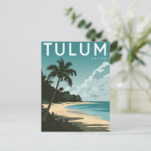 Tulum Beach, Mexiko Vintag Retro Postkarte (Stehend Vorderseite)