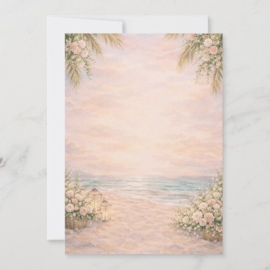 Tulum Beach Wedding Invitation | Editabe Einladung (Rückseite)