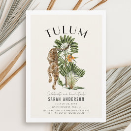 Tulum Leopard Bachelorette Wochenende Ausflug Einladung