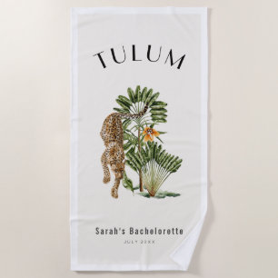 Tulum Leopard Tropical Bachelorette Strandtuch