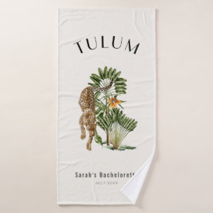 Tulum Leopard Tropical Bachelorette Wochenende Badehandtuch