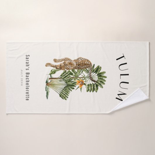 Tulum Leopard Tropical Bachelorette Wochenende Badehandtuch (Badehandtuch)