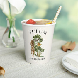 Tulum Leopard Tropical Bachelorette Wochenende Pappbecher