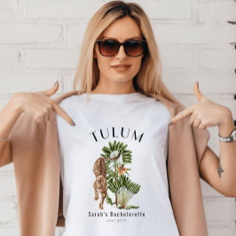 Tulum Leopard Tropical Bachelorette Wochenende T-Shirt
