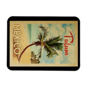 Tulum Magnet Palm Tree Vintage Travel (Horizontal)
