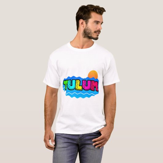 Tulum Mexico Beach Sunset T-Shirt (Vorne ganz)