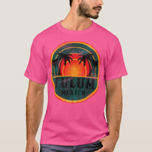 Tulum Mexico Beach Vintag Retro Sunset T-Shirt