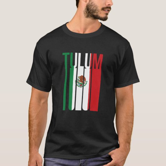 Tulum Mexico Cancun Mexican Flag Resort Trip Beach T-Shirt (Vorderseite)