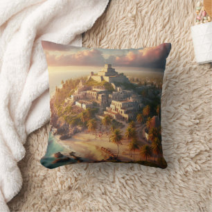 Tulum Mexico Landscape Vintage Reise Kissen