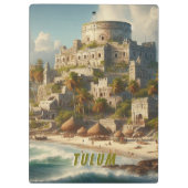 Tulum Mexico Landscape Vintage Reise Klemmbrett (Rückseite)