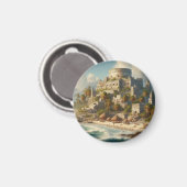 Tulum Mexico Landscape Vintage Reise Magnet (Vorderseite/Rückseite)