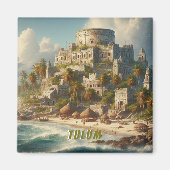 Tulum Mexico Landscape Vintage Reise Magnet (Vorne)