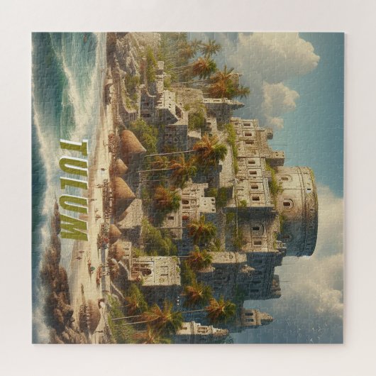 Tulum Mexico Landscape Vintage Reise Puzzle (Horizontal)