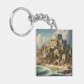 Tulum Mexico Landscape Vintage Reise Schlüsselanhänger (Vorderseite links)