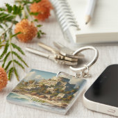 Tulum Mexico Landscape Vintage Reise Schlüsselanhänger (Vorderseite rechts)