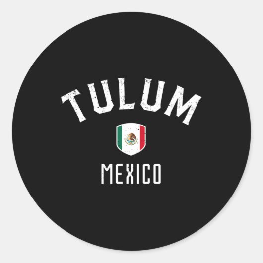 Tulum Mexico - Mexican Flag Tulum Tee Runder Aufkleber (Vorderseite)