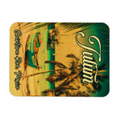 Tulum Mexico Palm Tree Vintage Reise Souvenir Magnet (Horizontal)