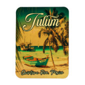 Tulum Mexico Palm Tree Vintage Reise Souvenir Magnet (Vertikal)