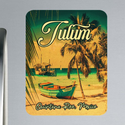 Tulum Mexico Palm Tree Vintage Reise Souvenir Magnet