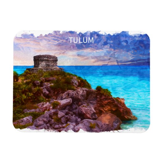 Tulum Mexico Panorama View Magnet (Horizontal)