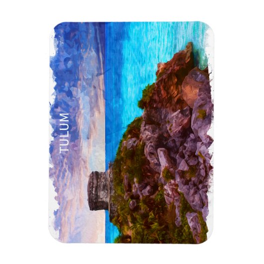 Tulum Mexico Panorama View Magnet (Vertikal)