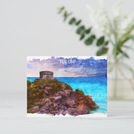 Tulum Mexico Panorama View Postkarte (Stehend Vorderseite)