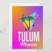 Tulum Mexico Retro Reiseplakat. Einladung (Vorne/Hinten)