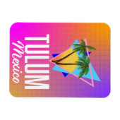Tulum Mexico Retro Reiseplakat. Magnet (Horizontal)