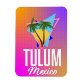 Tulum Mexico Retro Reiseplakat. Magnet (Vertikal)