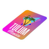 Tulum Mexico Retro Reiseplakat. Magnet (Linke Seite)