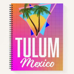Tulum Mexico Retro Reiseplakat. Notizblock