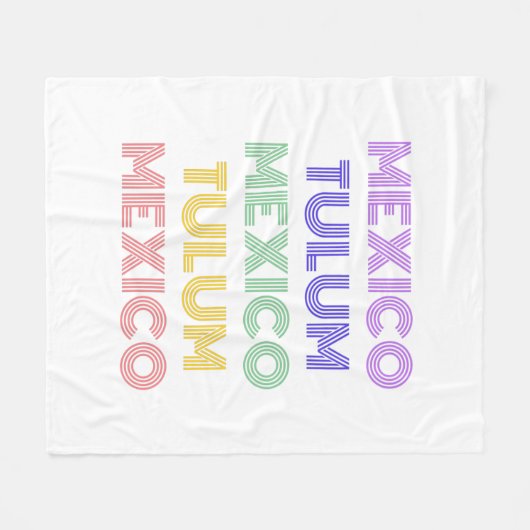 Tulum Mexico Retro Trypografie Magnet Fleecedecke (Vorderseite (Horizontal))