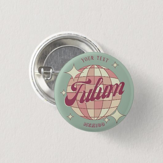 Tulum Mexico Retro Vintager Souvenirurlaub Button (Vorne & Hinten)