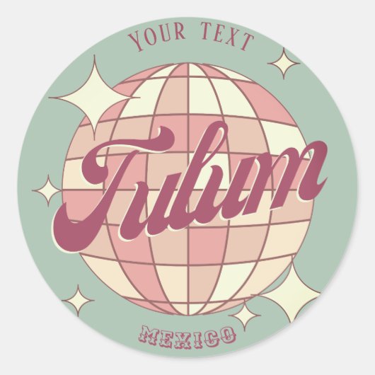 Tulum Mexico Retro Werbeaktion Dekoration Runder Aufkleber (Vorderseite)