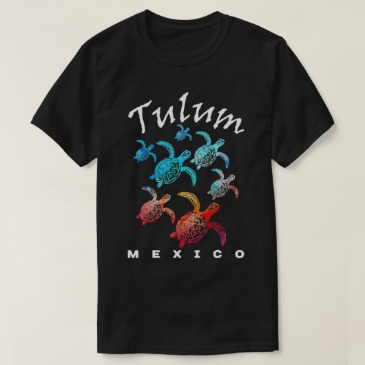 Tulum Mexico Sea Turtles Beach T-Shirt (Design vorne)