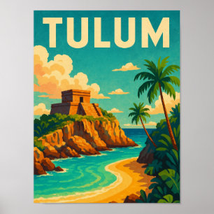Tulum Mexico Vintage Reisen Art Poster