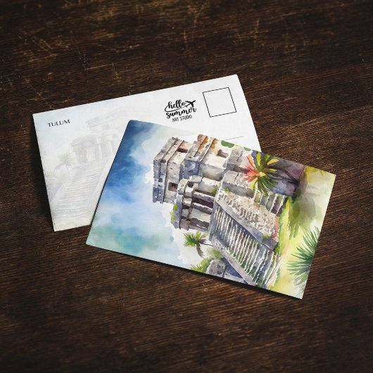 Tulum Mexico Watercolor Einladung