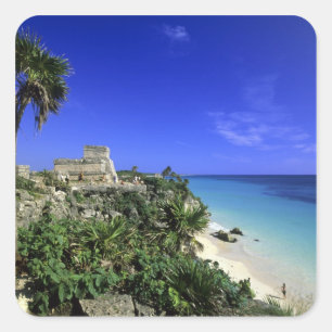 Tulum, Mexiko 2 Quadratischer Aufkleber