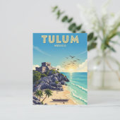 Tulum Mexiko Aquarell Postkarte (Stehend Vorderseite)