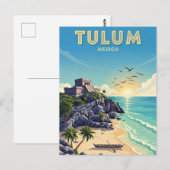 Tulum Mexiko Aquarell Postkarte (Vorne/Hinten)
