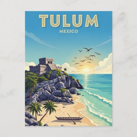 Tulum Mexiko Aquarell Postkarte (Vorderseite)